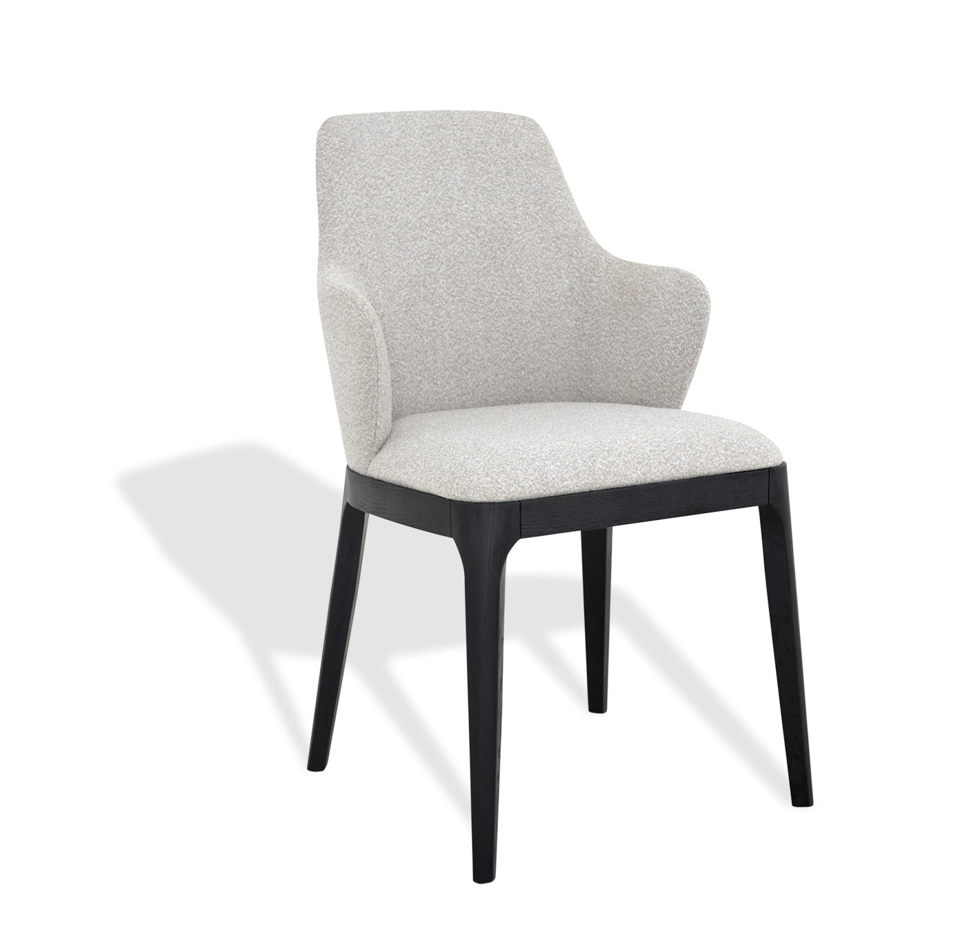 Black Oak-and-Fabric Dining Chair