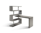 Grey Stainless Steel Office Desk with Brushed Finish