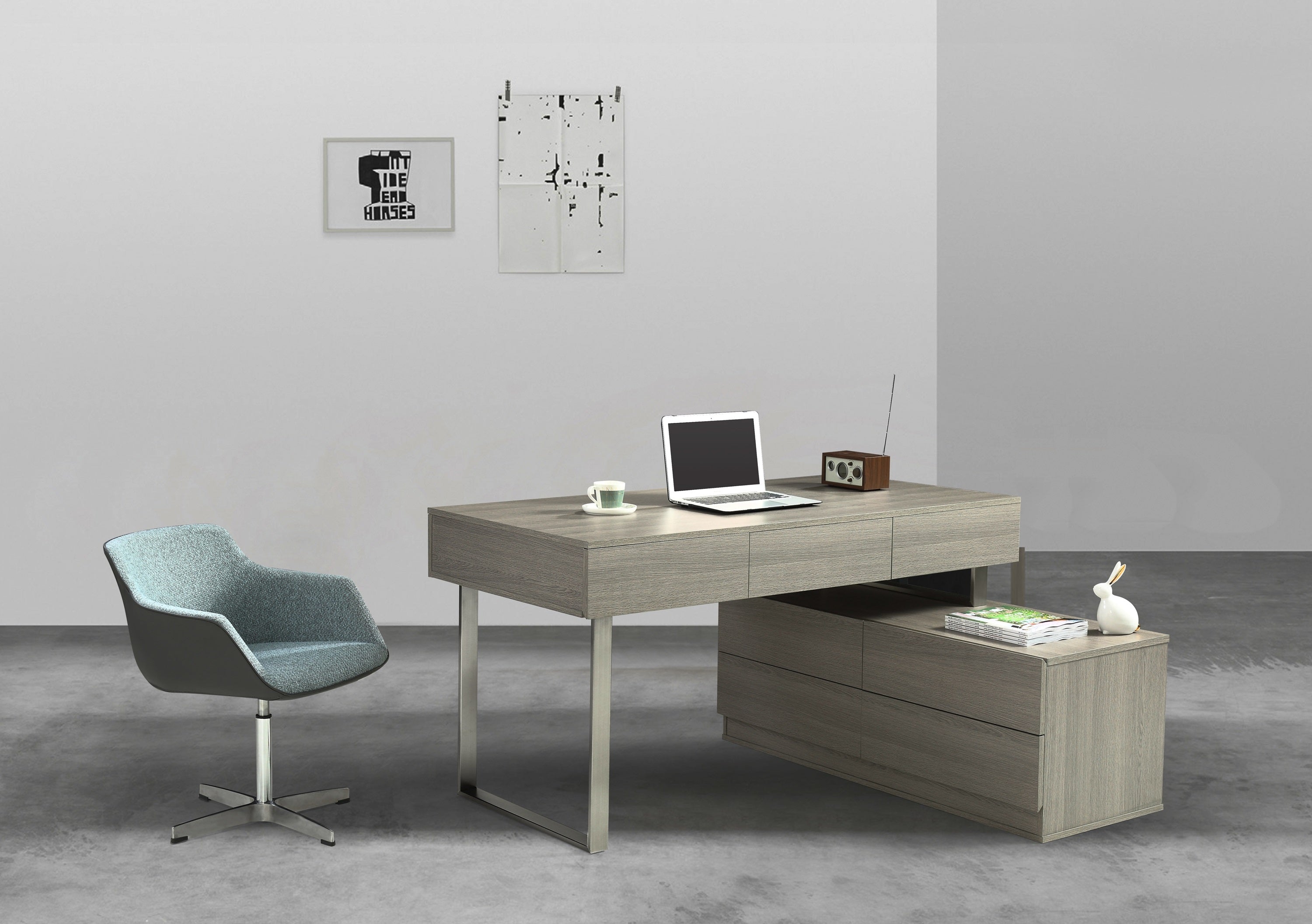 Grey Modern Office Desk