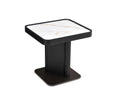 Brown Metal Pedestal End Table