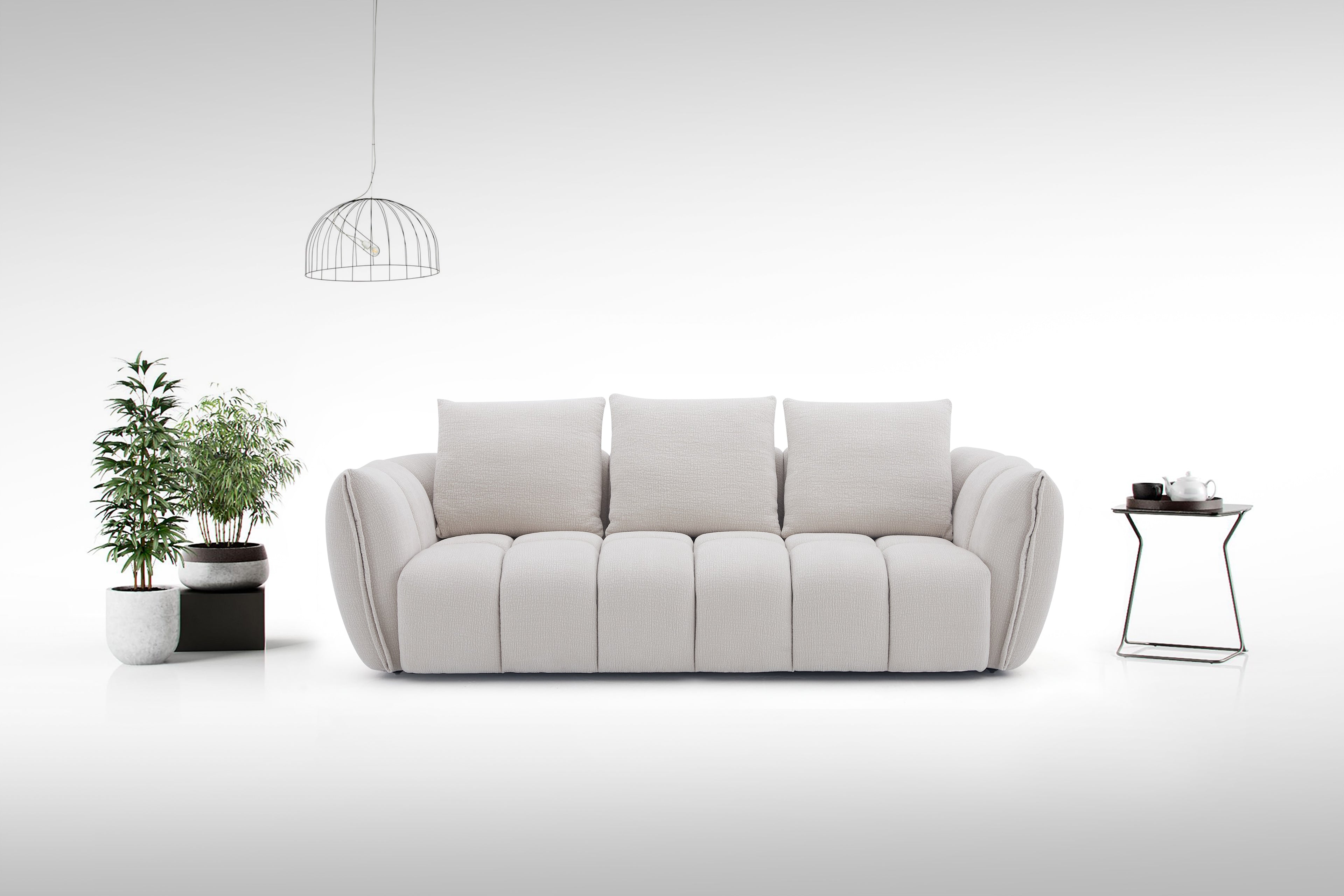 Lennox Light Grey Upholstered Loveseat
