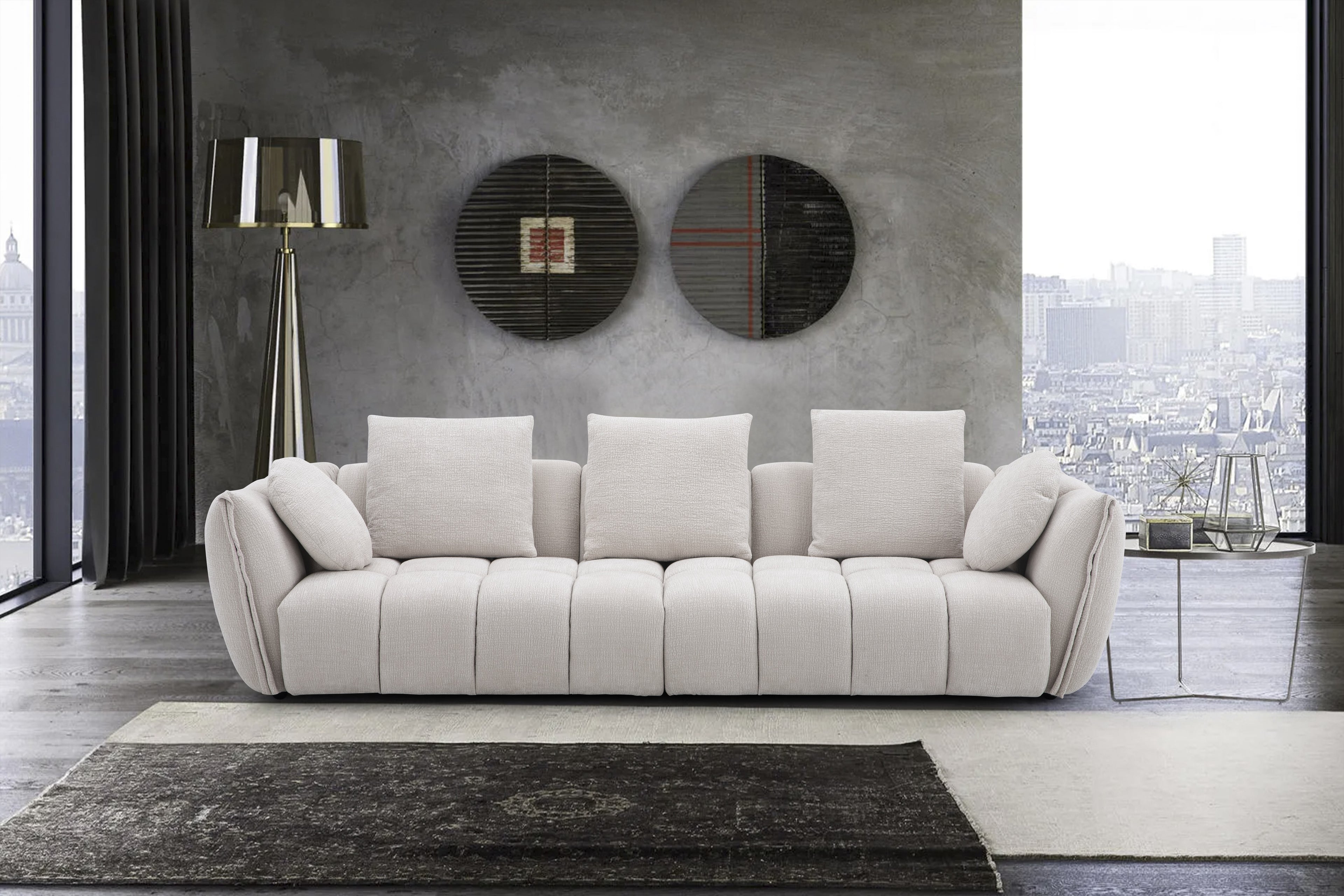 Lennox Light Grey Upholstered Sofa
