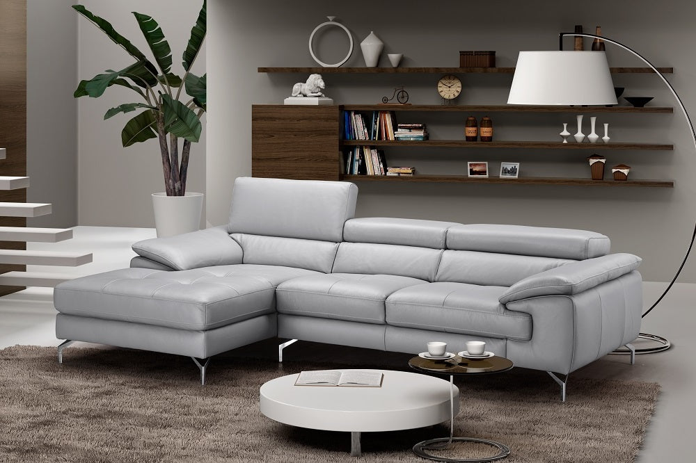 Liam Premium Leather Sectional with Left-Hand-Facing Chaise