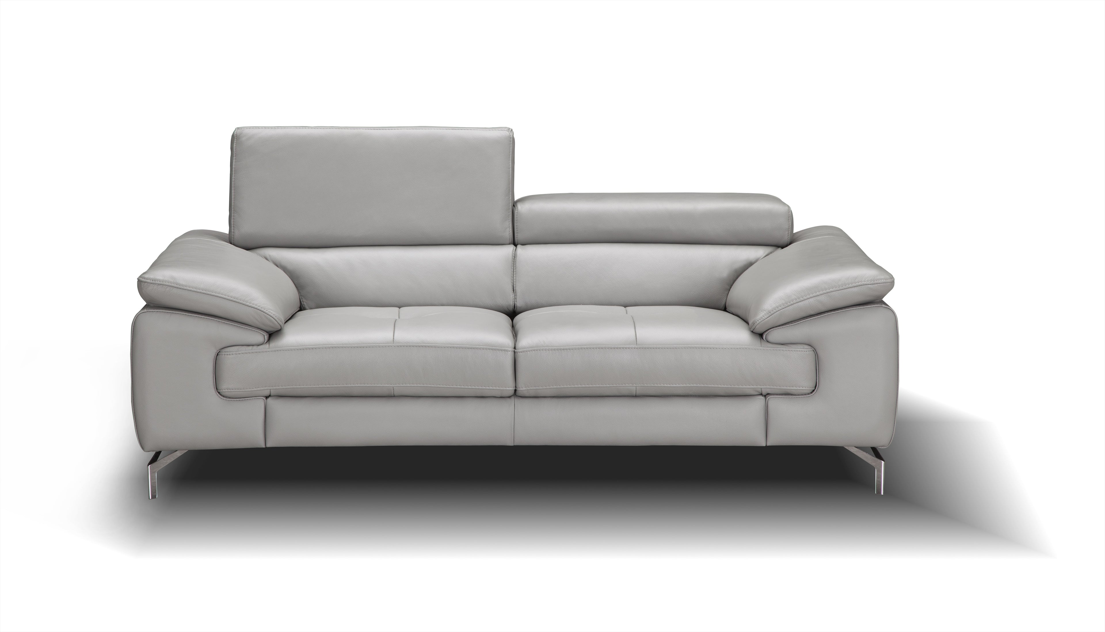 Liam Grey Leather Loveseat