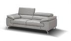 Liam Grey Leather Loveseat