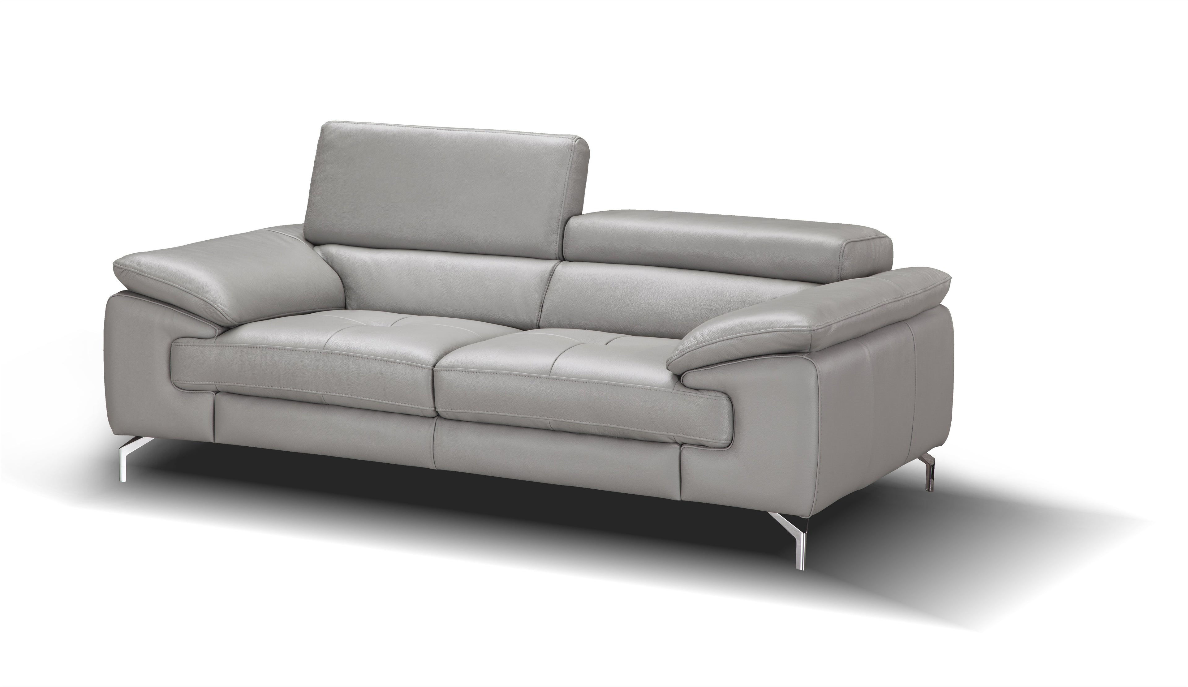 Liam Grey Leather Loveseat