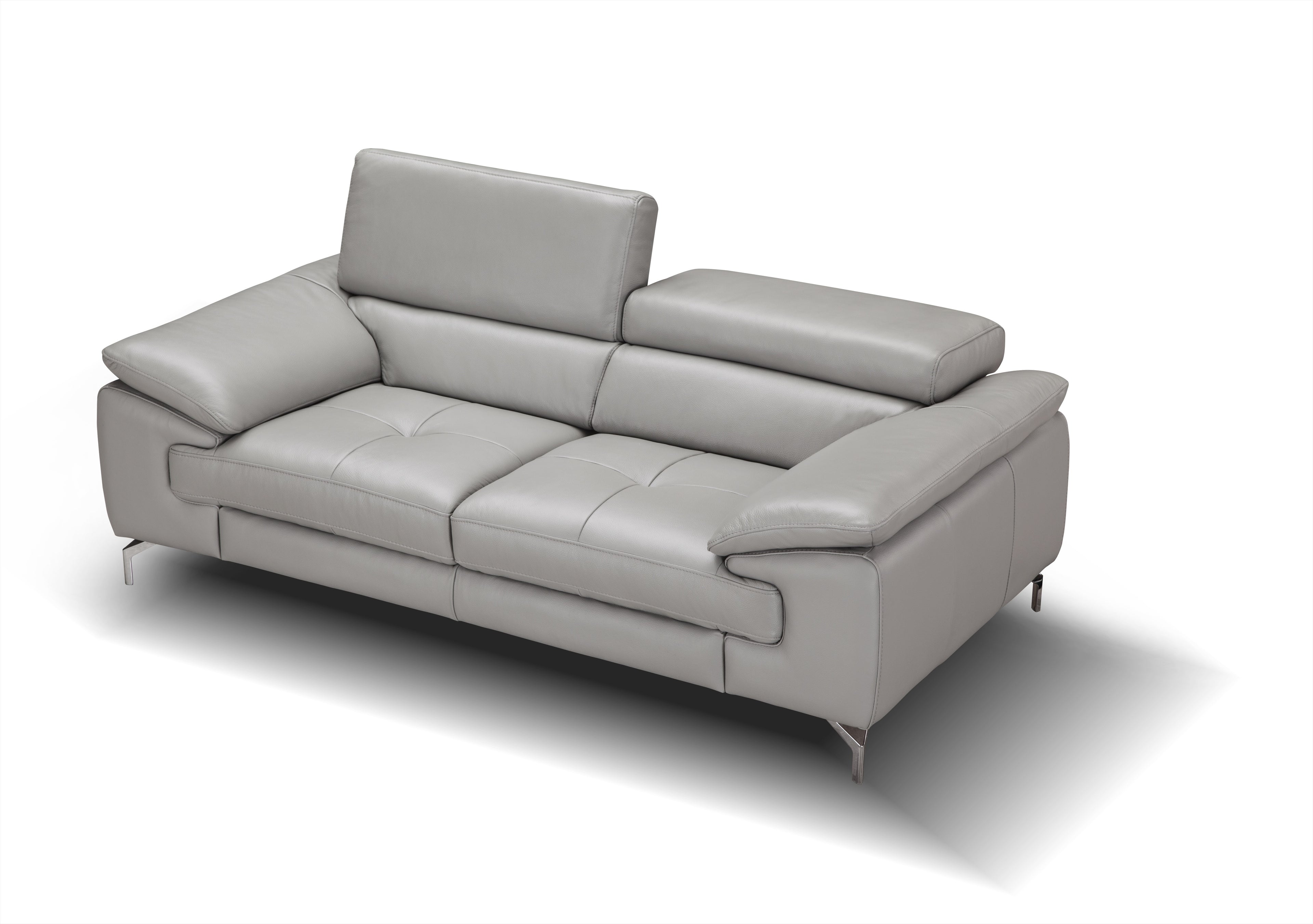 Liam Grey Leather Loveseat