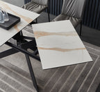 Calcutta Black Ceramic-Top Extension Dining Table