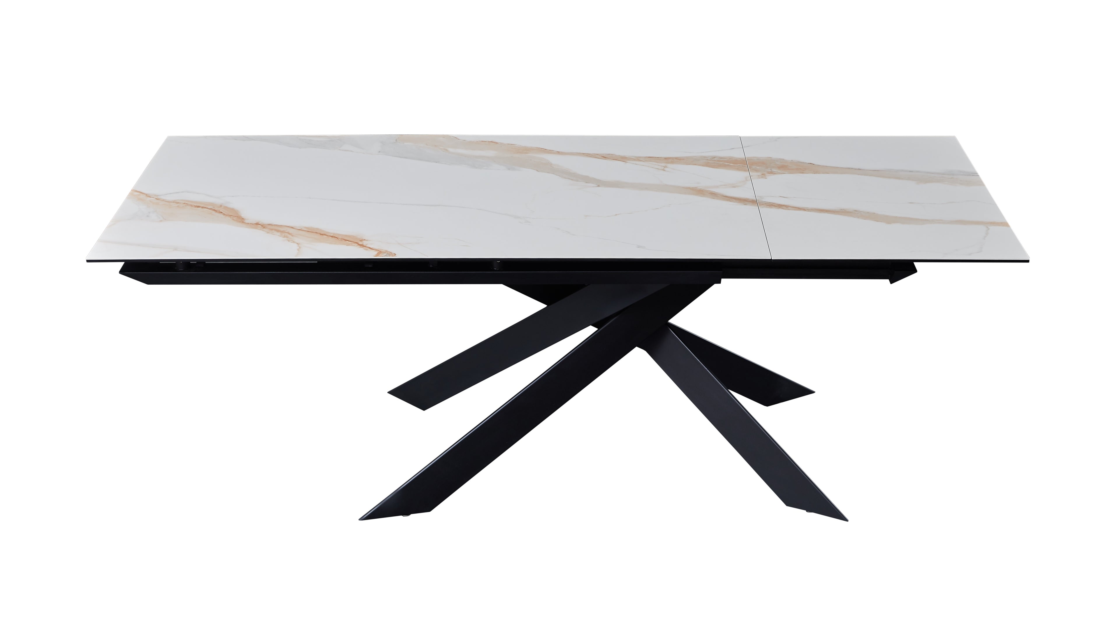 Calcutta Black Ceramic-Top Extension Dining Table