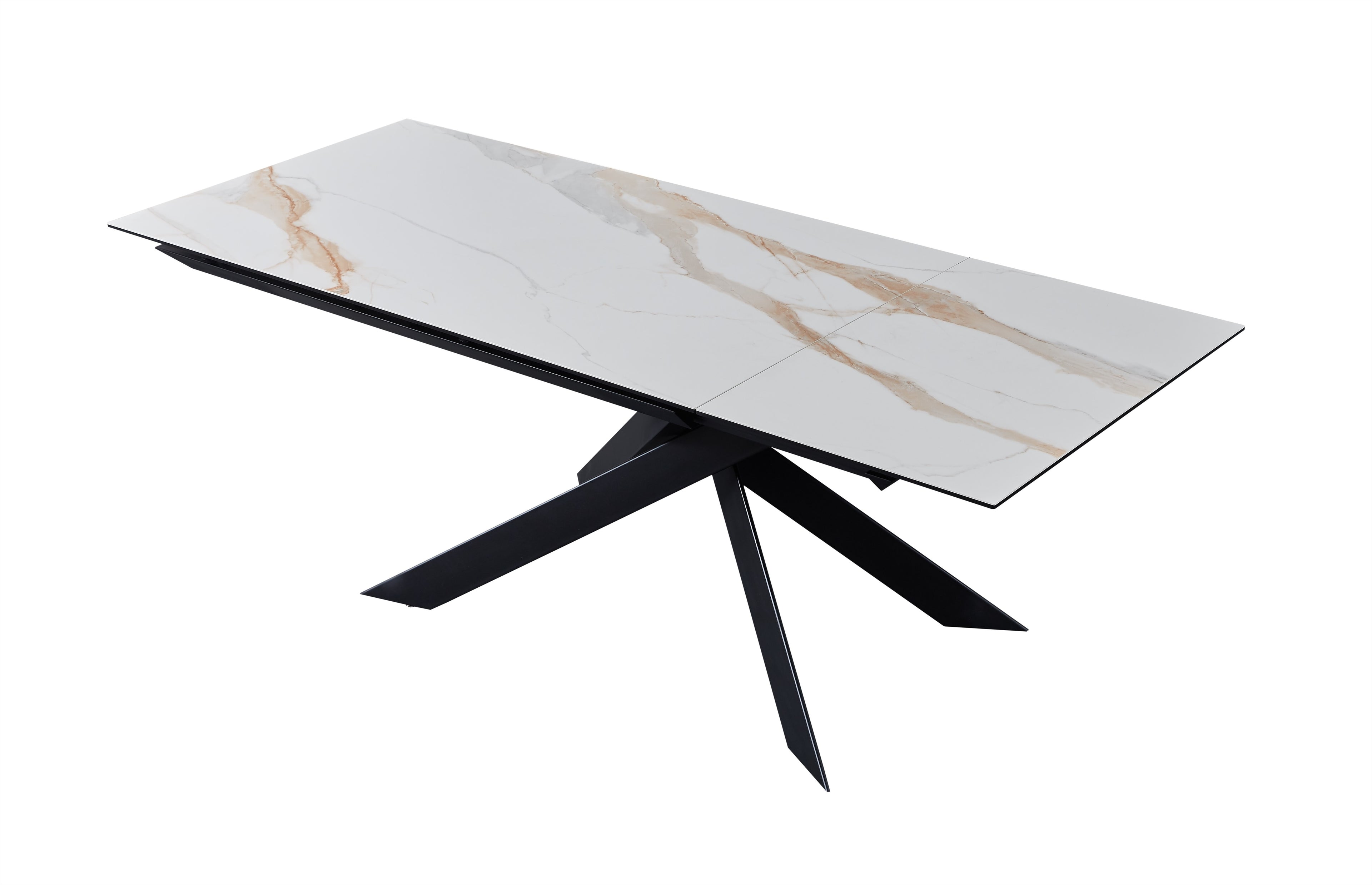 Calcutta Black Ceramic-Top Extension Dining Table