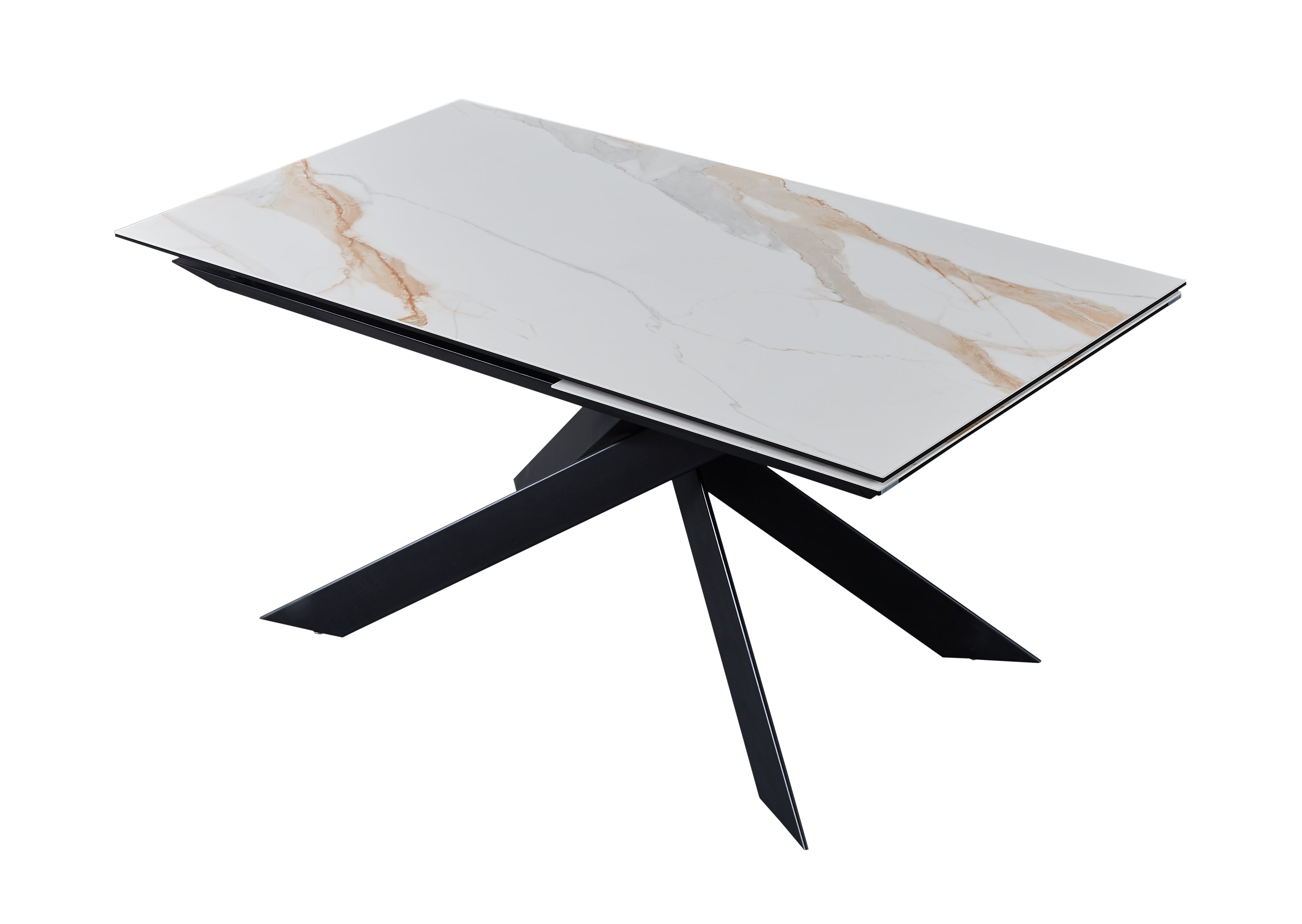 Calcutta Black Ceramic-Top Extension Dining Table