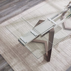 Class Walnut Glass Extension Dining Table