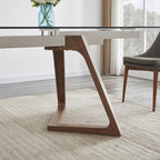 Class Walnut Glass Extension Dining Table