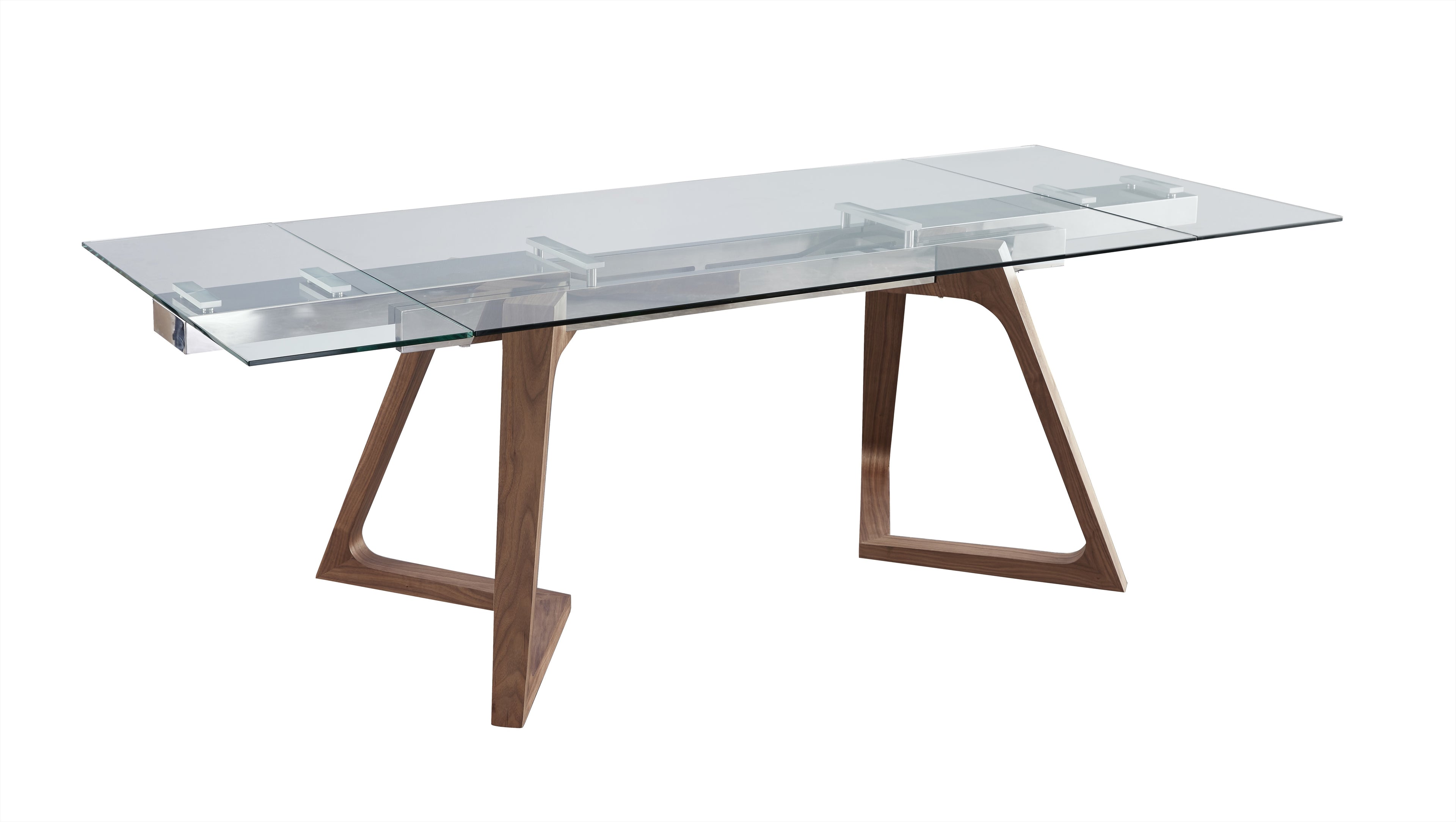 Class Walnut Glass Extension Dining Table