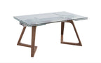 Class Walnut Glass Extension Dining Table