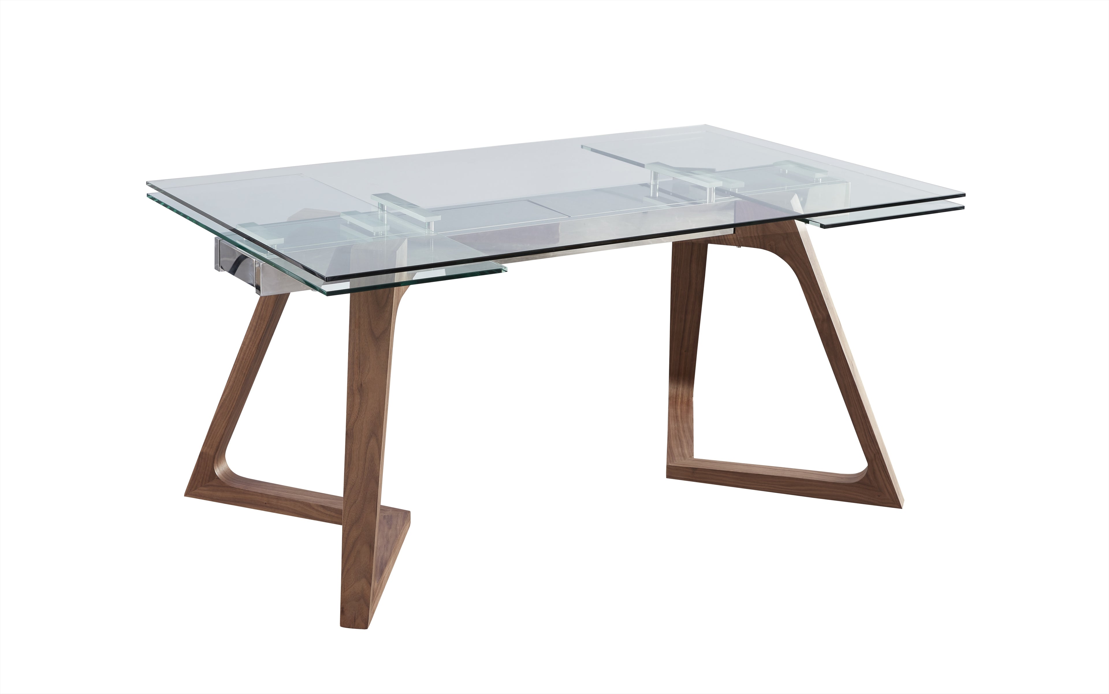 Class Walnut Glass Extension Dining Table