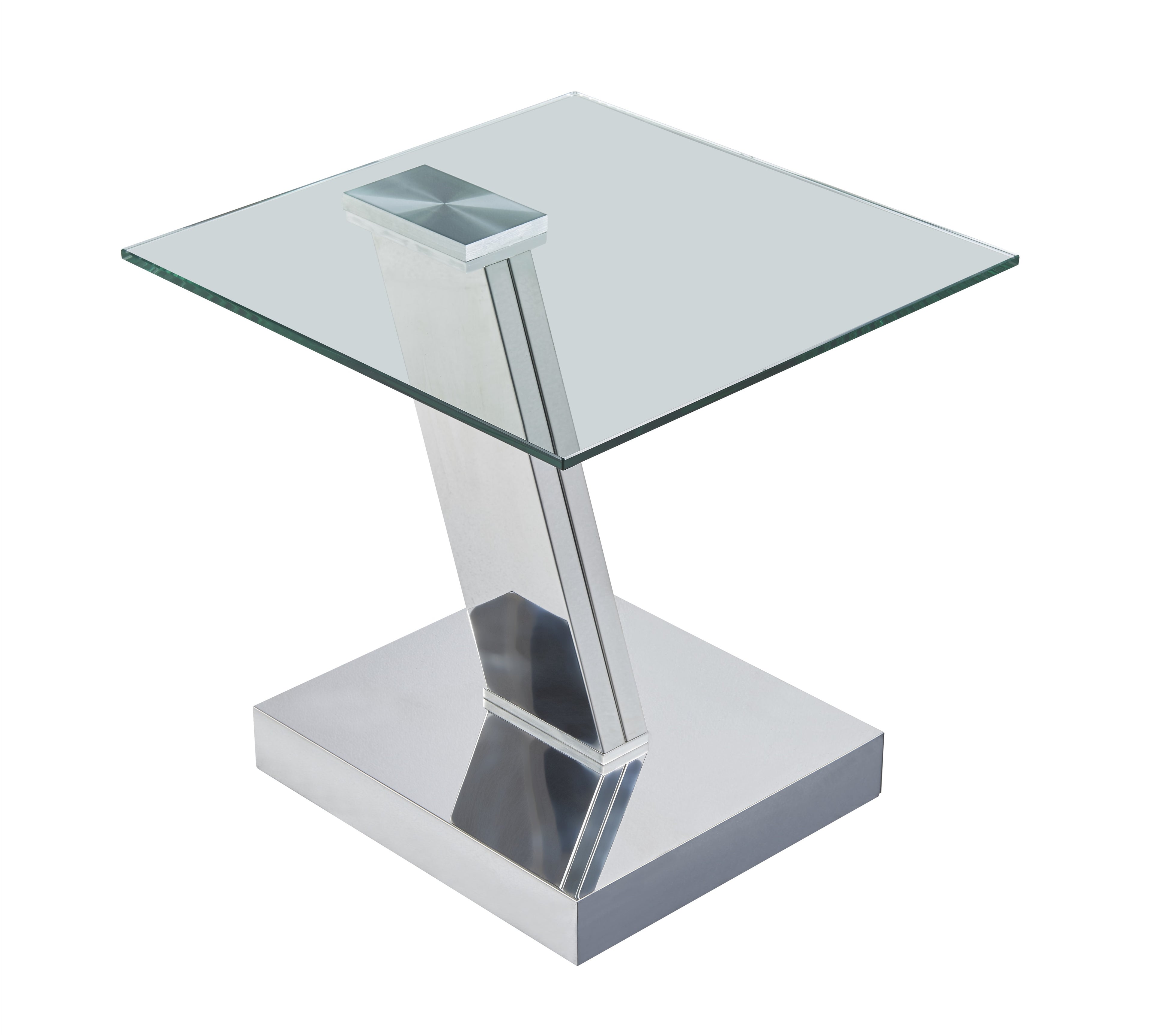 Houston Polished Glass End Table
