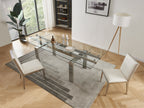 Moda Clear Glass Extension Dining Table