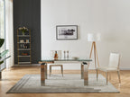 Moda Clear Glass Extension Dining Table