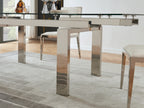 Moda Clear Glass Extension Dining Table