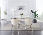 Moda Clear Glass Extension Dining Table