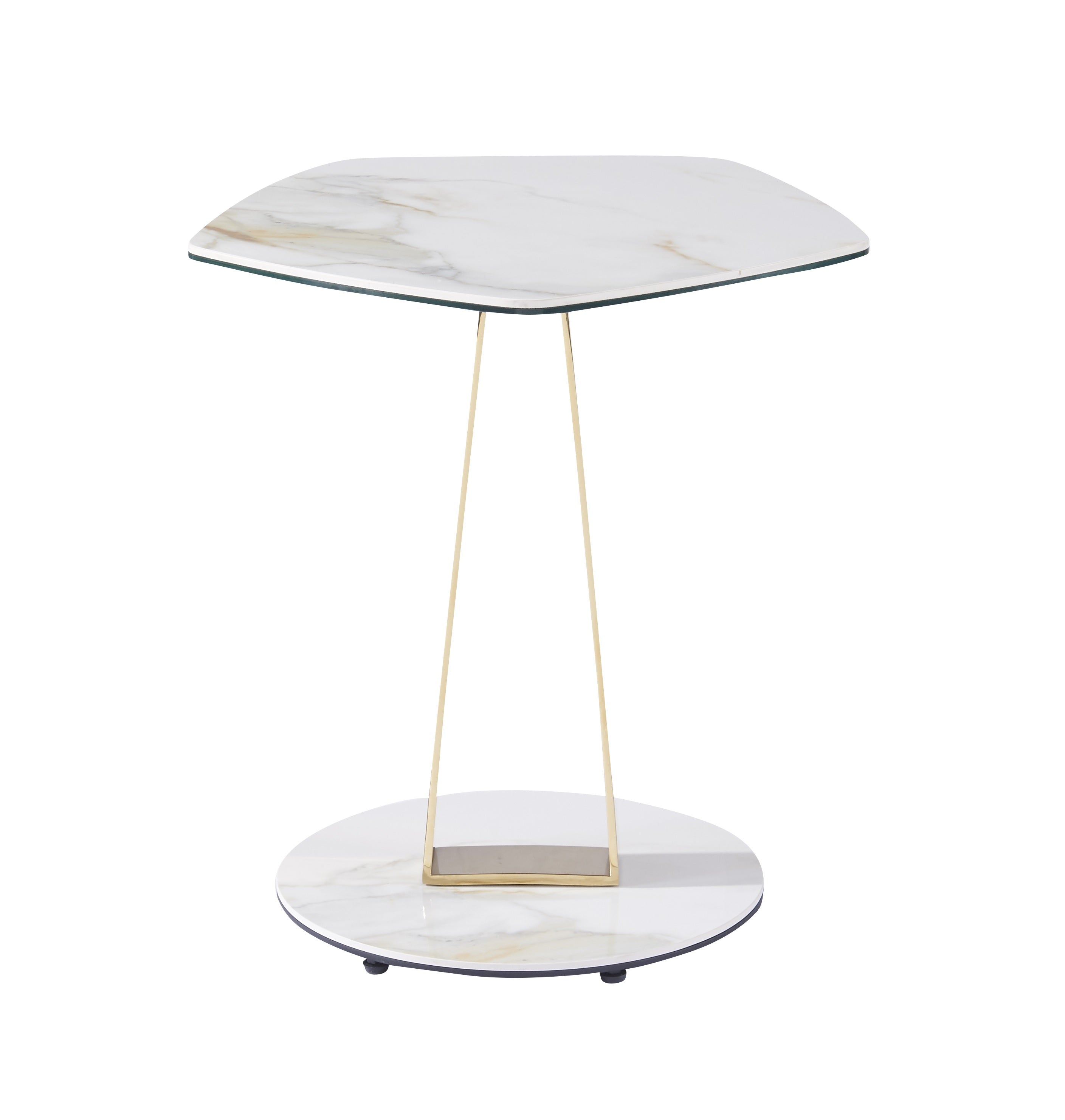 Orleans Ceramic-Top Brass End Table
