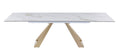 Orleans Ceramic-Top Brass Extension Dining Table