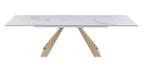 Orleans Ceramic-Top Brass Extension Dining Table