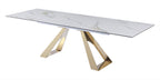 Orleans Ceramic-Top Brass Extension Dining Table