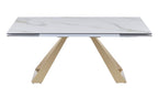Orleans Ceramic-Top Brass Extension Dining Table