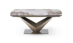 Pandora Brown Marble Extension Dining Table