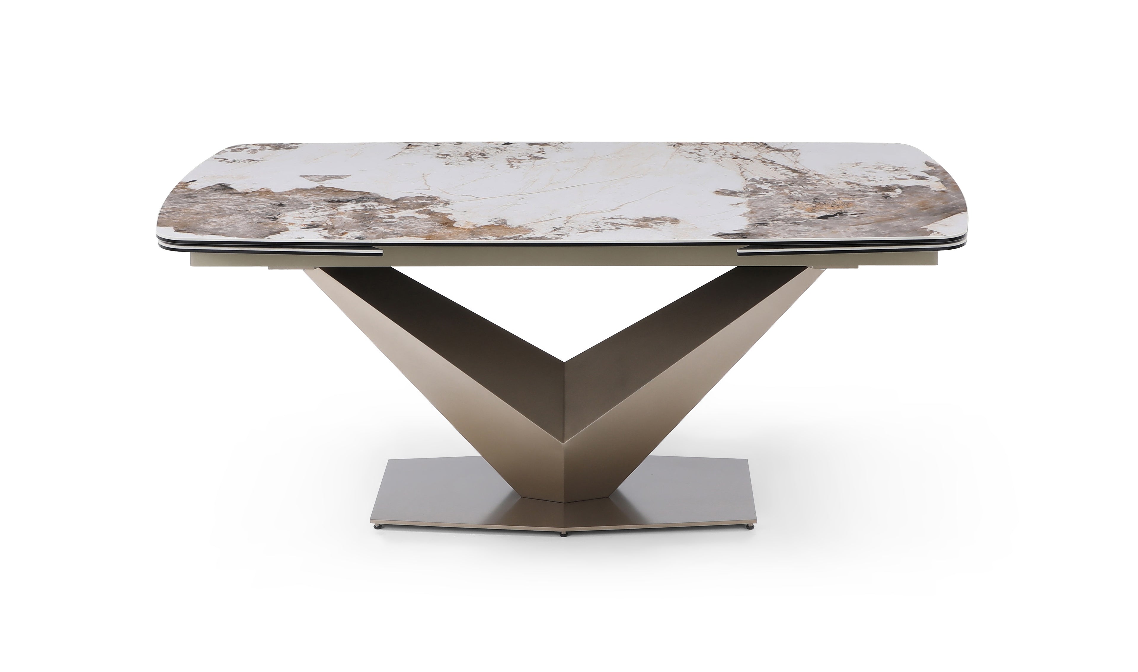 Pandora Brown Marble Extension Dining Table
