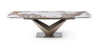 Pandora Brown Marble Extension Dining Table