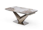 Pandora Brown Marble Extension Dining Table