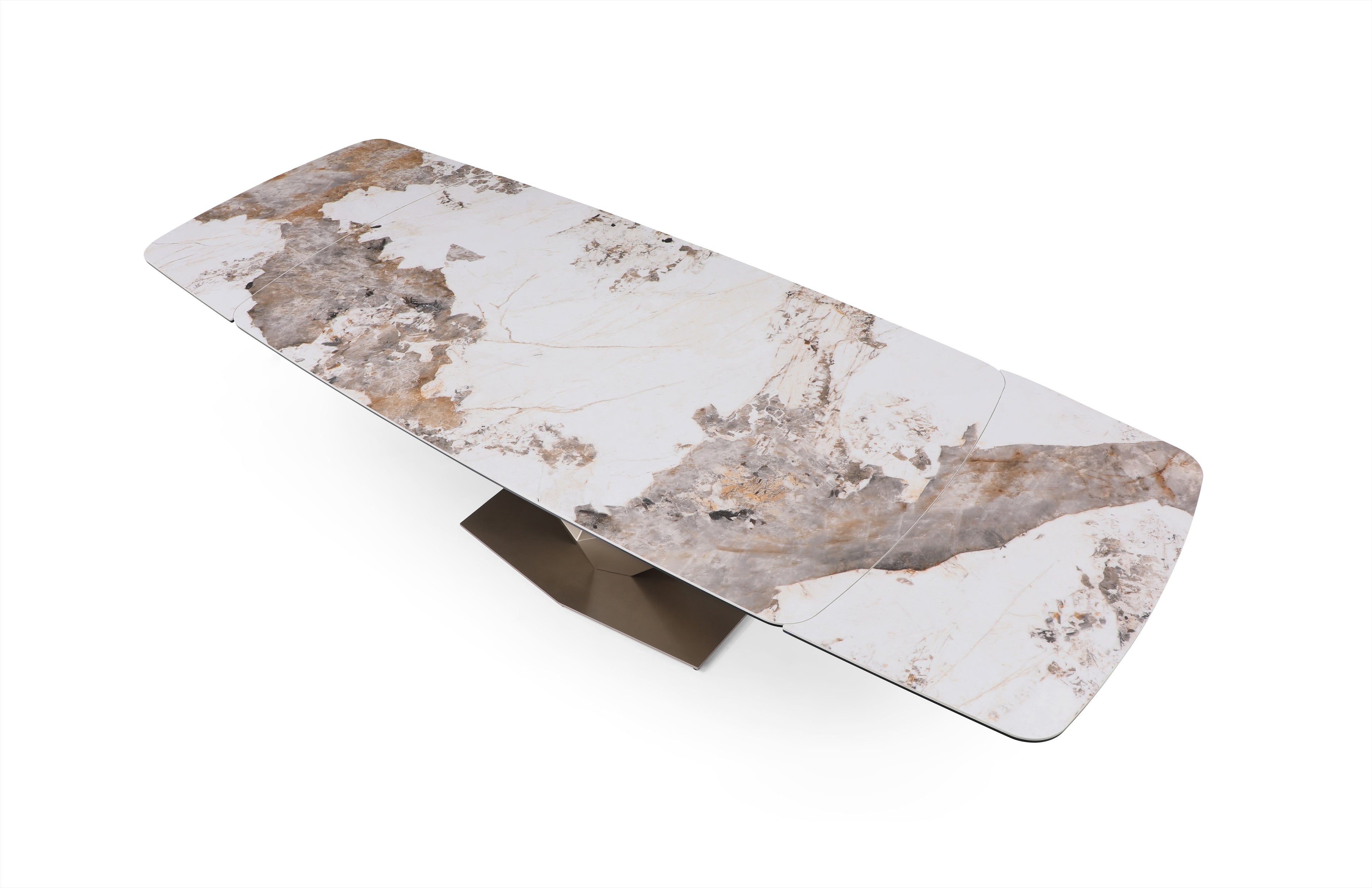 Pandora Brown Marble Extension Dining Table
