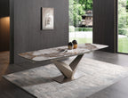 Pandora Brown Marble Extension Dining Table
