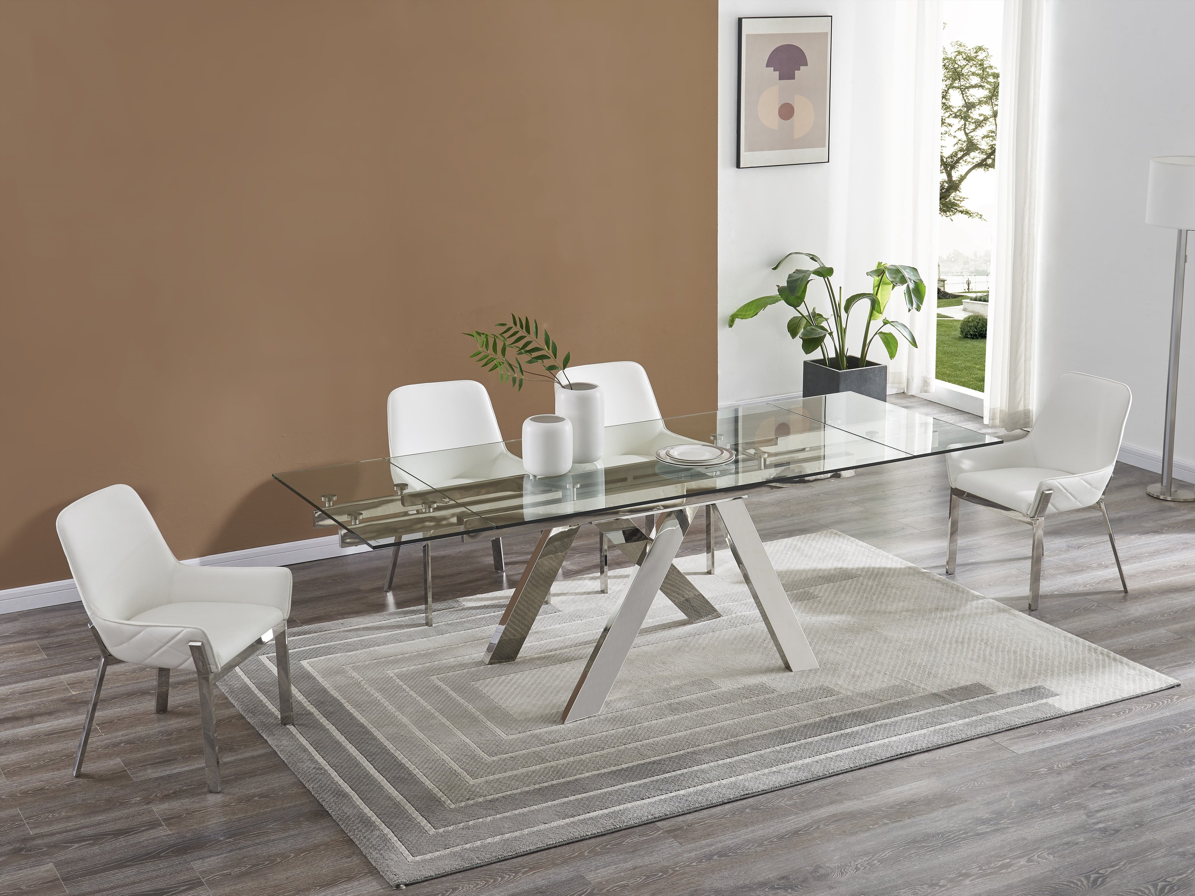 Premier Glass-Top Extension Dining Table