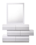 Milan Dresser and Mirror Set in White