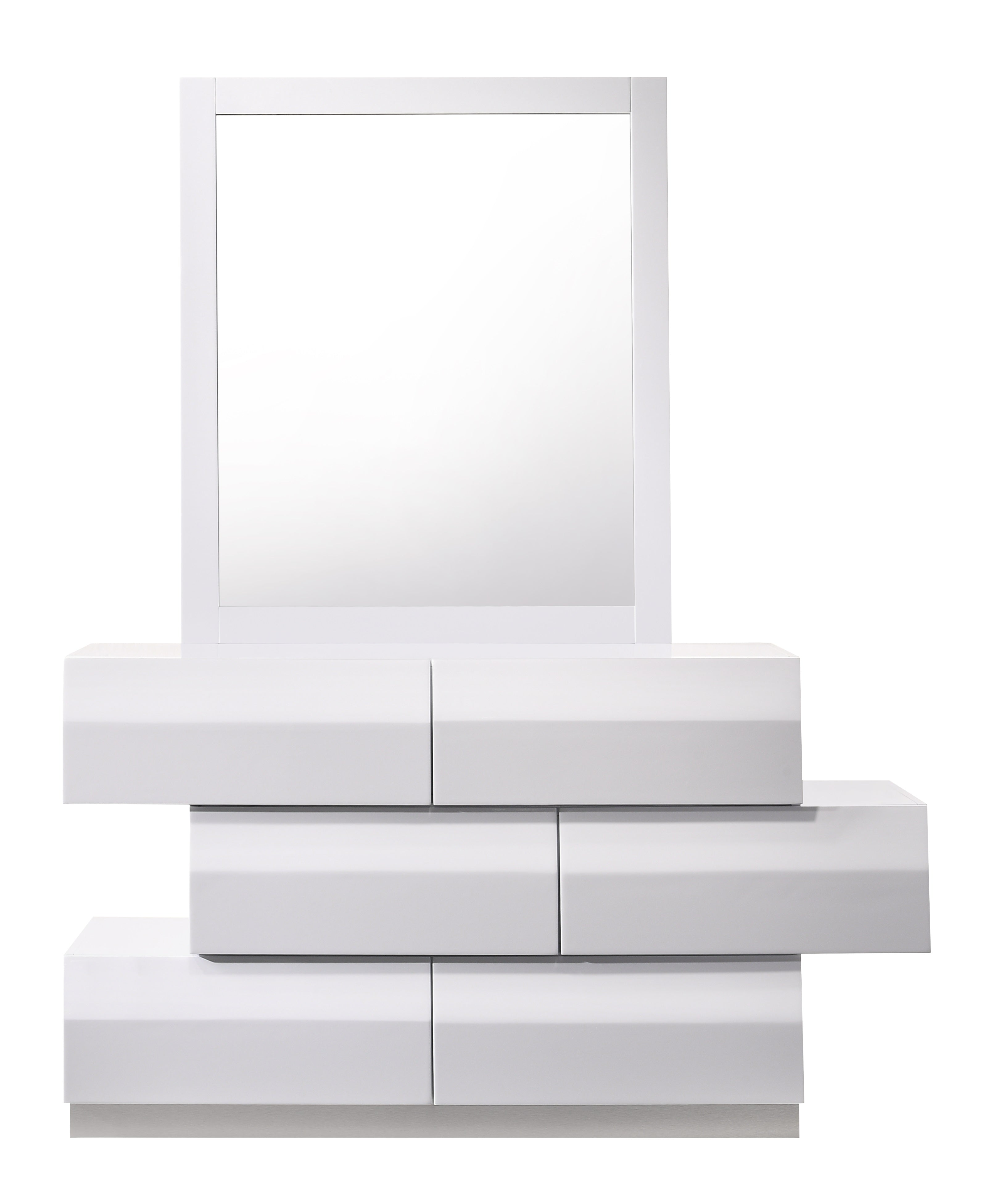 Milan Dresser and Mirror Set in White