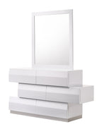 Milan Dresser and Mirror Set in White