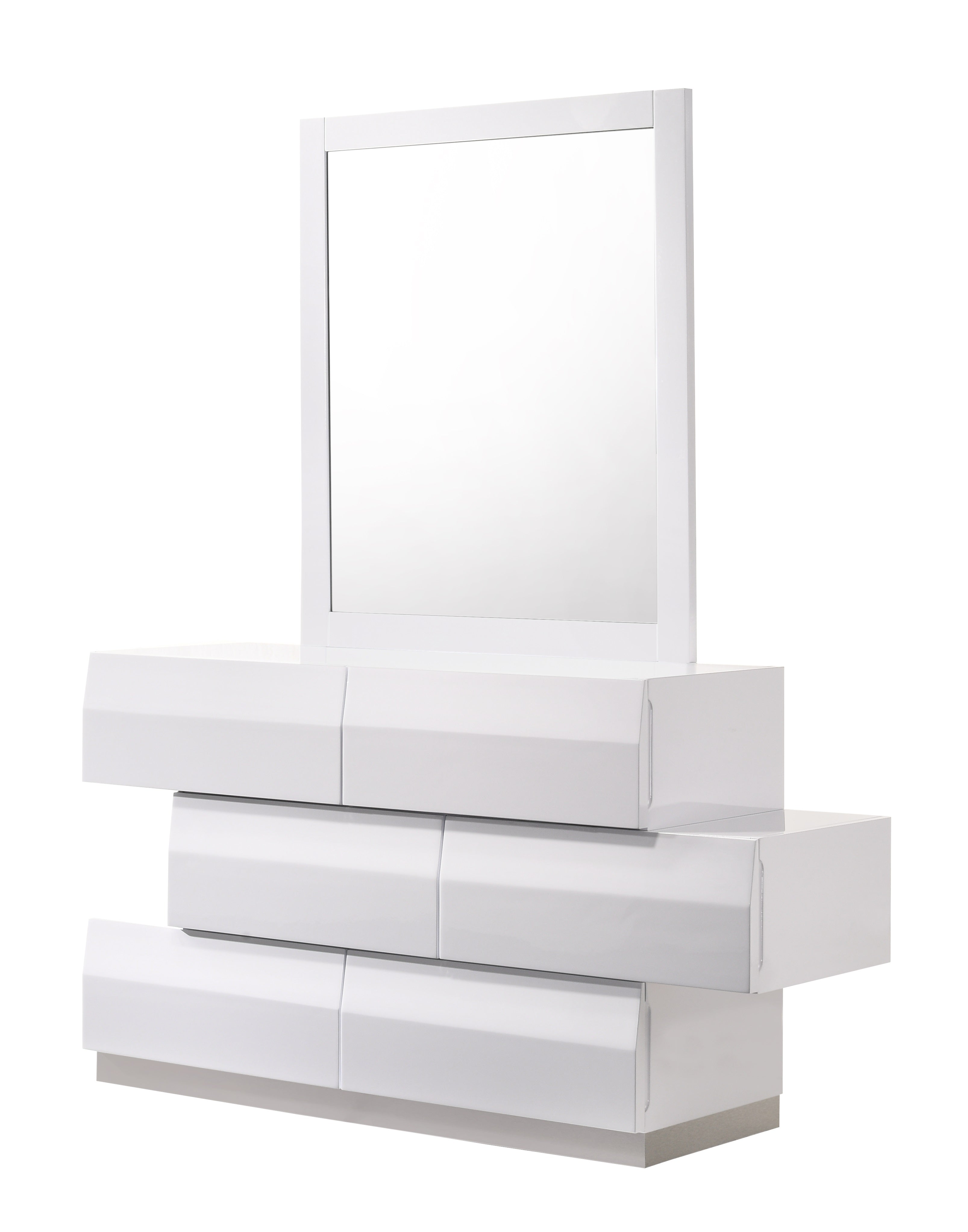 Milan Dresser and Mirror Set in White
