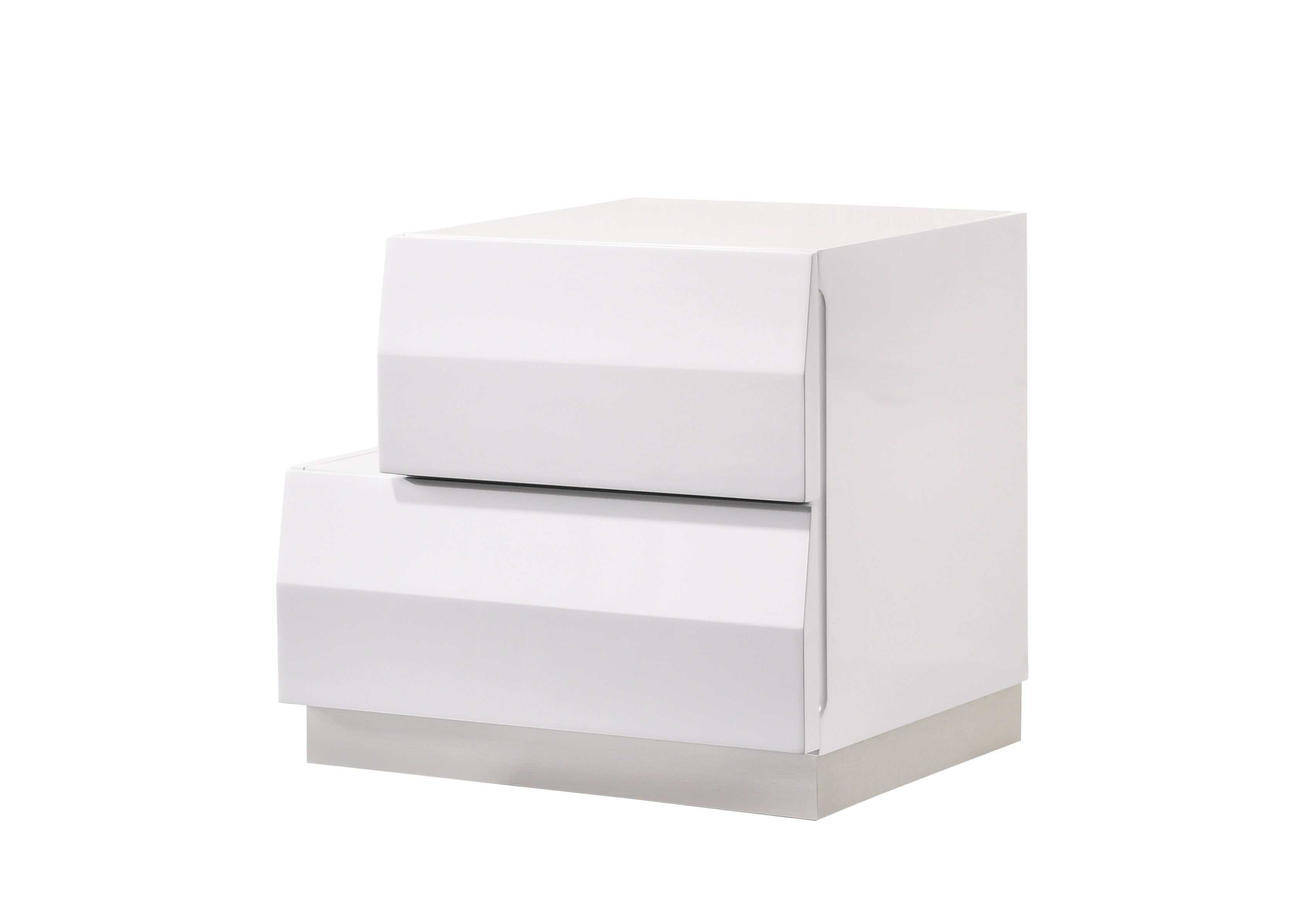 Milan Left-Facing Nightstand in White