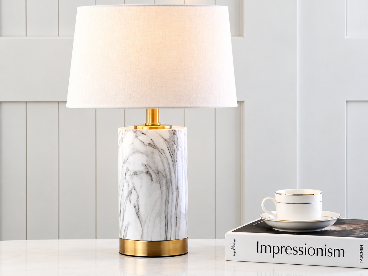 Clarabel Table Lamp / White Marble