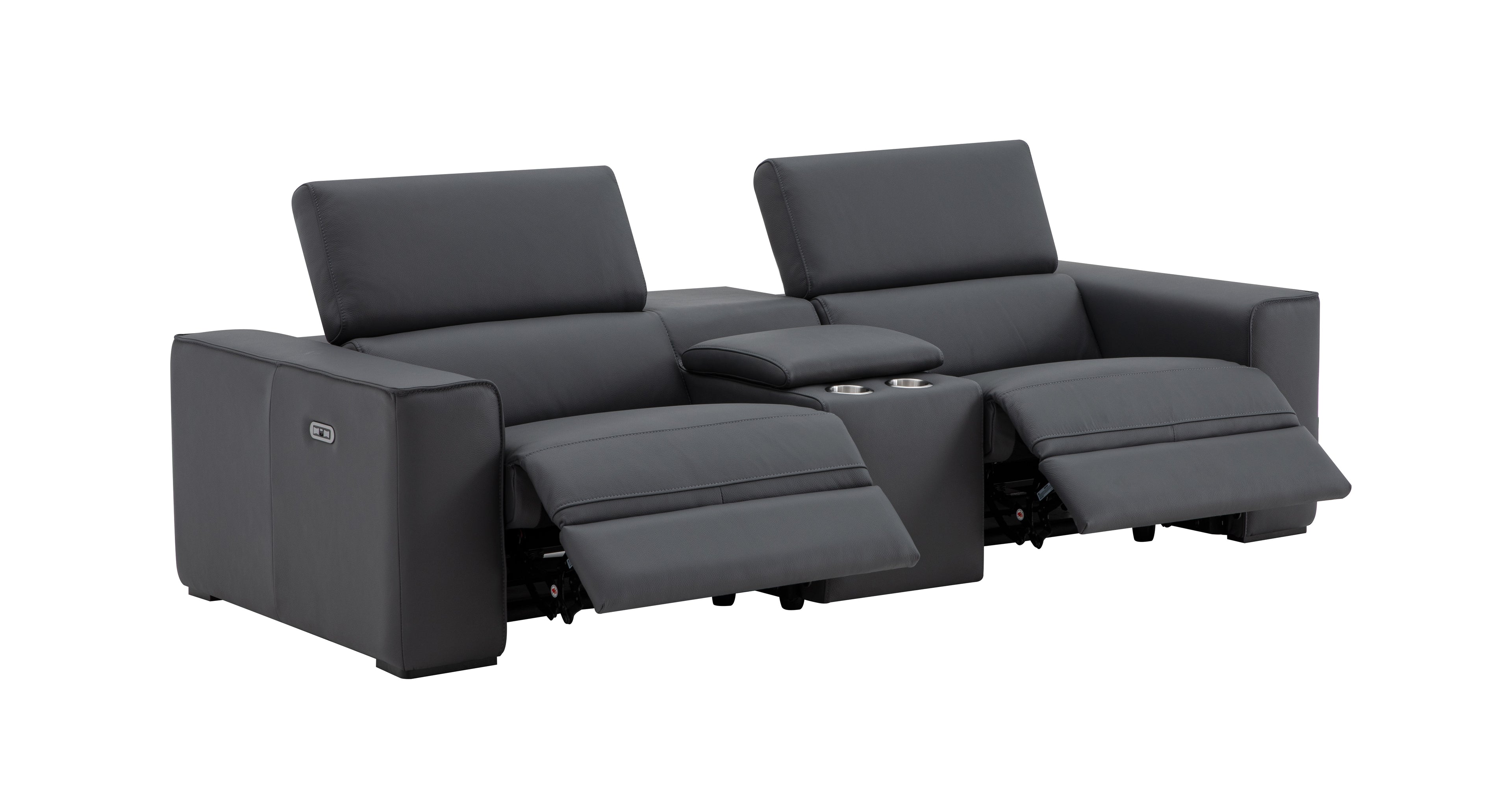 Picasso Loveseat with Console in Blue Grey