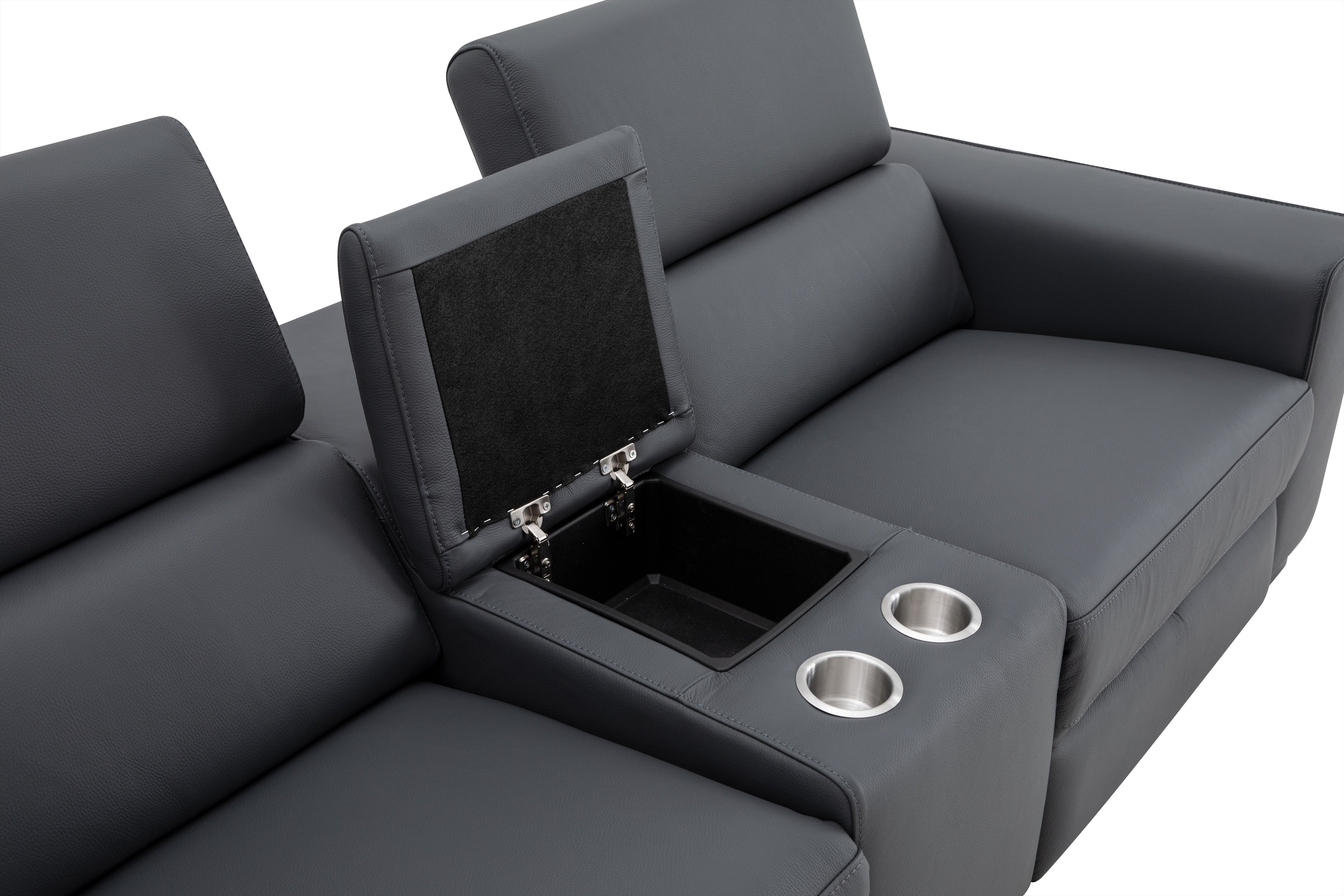 Picasso Loveseat with Console in Blue Grey