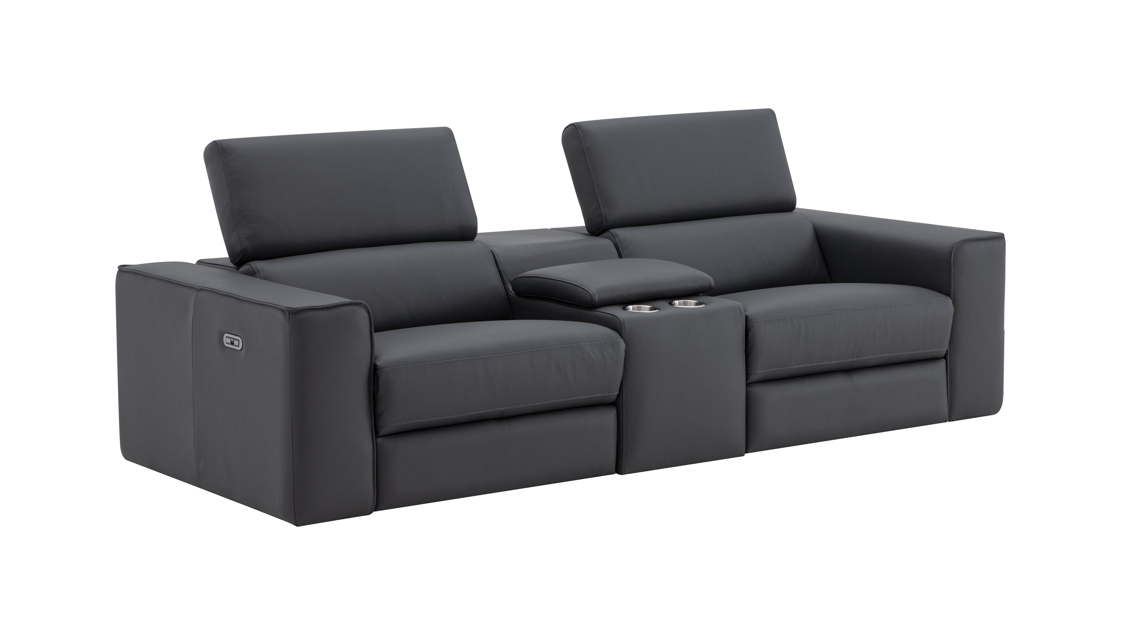 Picasso Loveseat with Console in Blue Grey