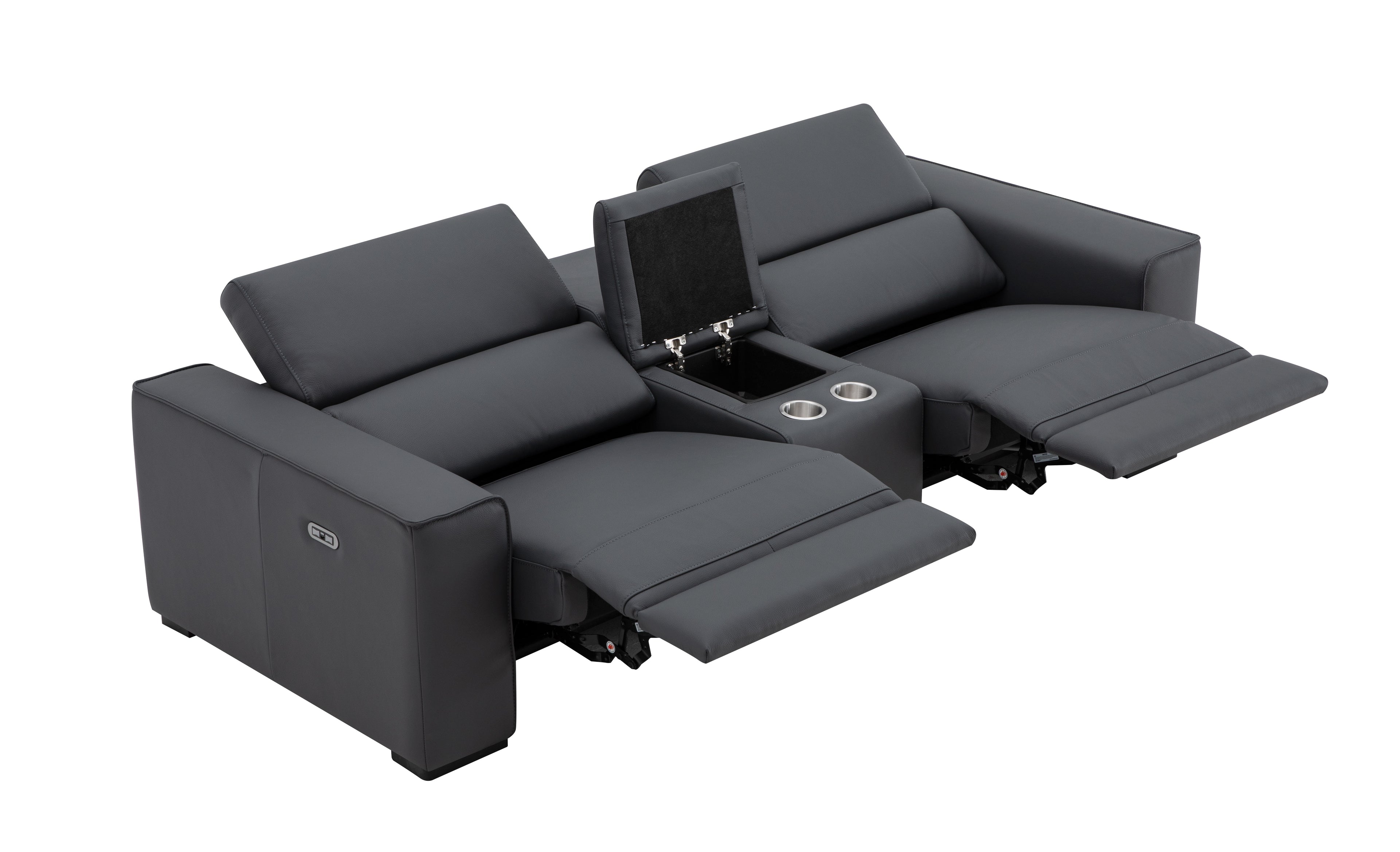 Picasso Loveseat with Console in Blue Grey