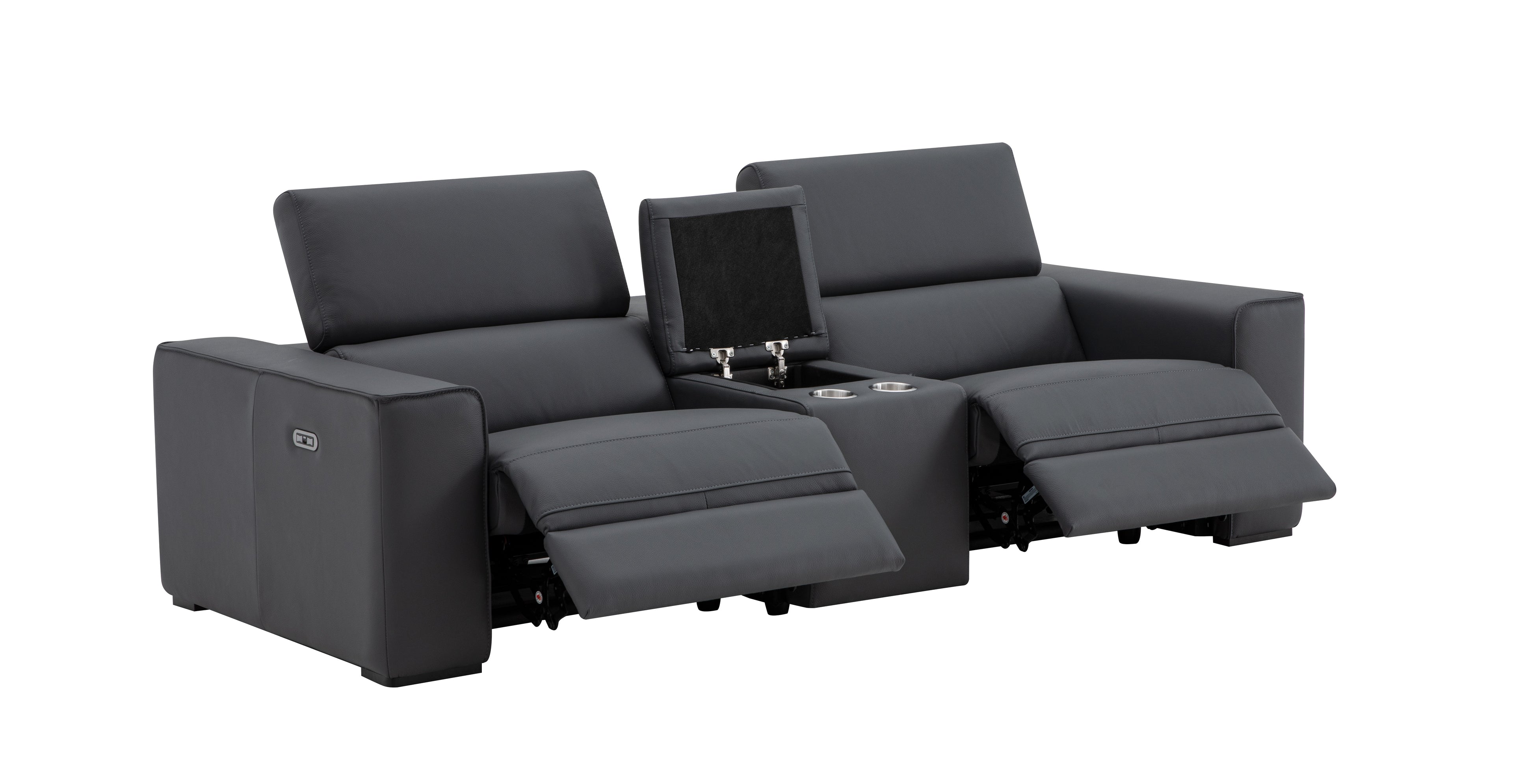 Picasso Loveseat with Console in Blue Grey