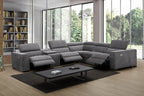 Picasso Motion Fabric Sectional in Dark Grey