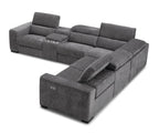 Picasso Motion Fabric Sectional in Dark Grey